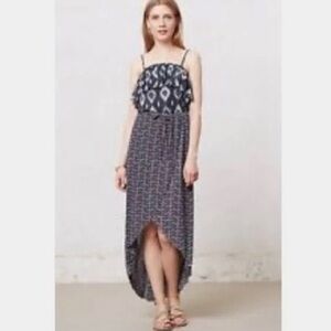 NWT Anthropologie Sweet Pea High-Low Midi Dress Boho Strapless Removable Straps